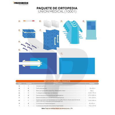 PAQUETE DE ORTOPEDIA UNION MEDICAL (10001)
