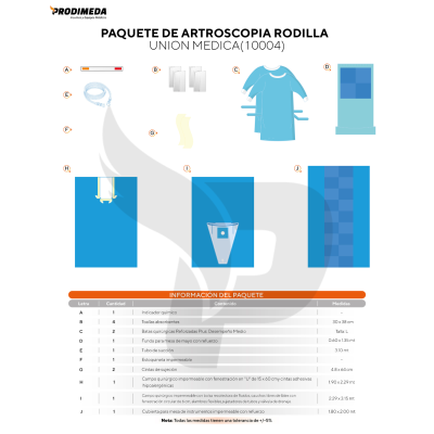 PAQUETE DE ARTROSCOPIA RODILLA UNION MEDICA(10004)