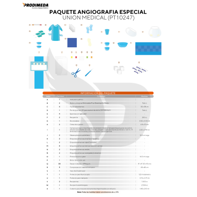 PAQUETE ANGIOGRAFIA ESPECIAL (PT10247) UNION MEDIC