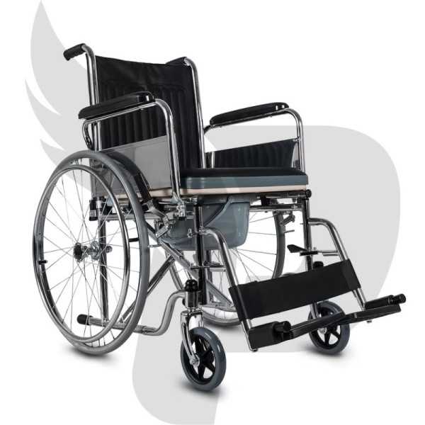 SILLA DE RUEDAS CROMADA CON BAÑO FS 681
