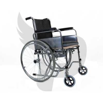 SILLA DE RUEDAS CROMADA CON BAÑO FS 681