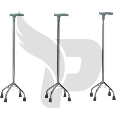 BASTON 4 PATAS REGULABLE ALUMINIO CROMADO FS 932
