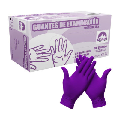 GUANTE PROTECCION DE NITRILO VIOLETA X 100