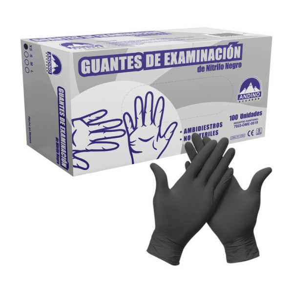 GUANTE PROTECCION DE NITRILO NEGRO X 100