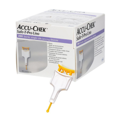 LANCETAS ACCU-CHEK SAFE-T-PRO UNO 28G AMARILLA