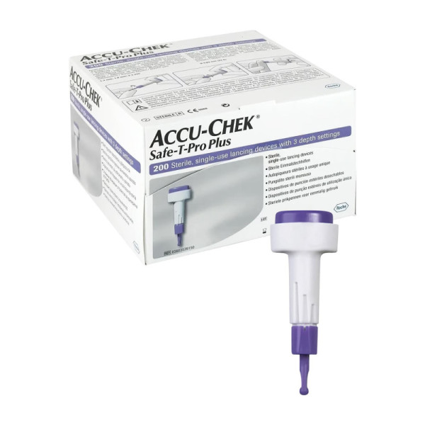 LANCETAS ACCU-CHEK SAFE-T-PRO PLUS 23G MORADA