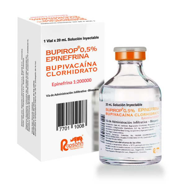 BUPIROP CON EPINEFRINA X FCO. 2O ML
