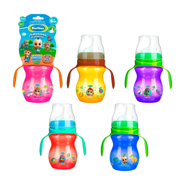VASO CON CHUPON CON DOBLE AGARRADERA 210ML