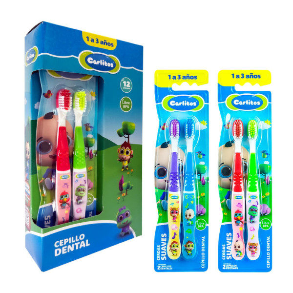 CEPILLO DENTAL INFANTIL CARLITOS DUO DE 1 - 3 AÑOS