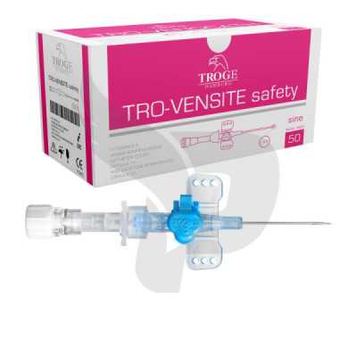 CATETER IV CON ALETA Y SEGURIDAD PUR TROGE "libre de DEHP"