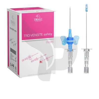 CATETER IV CON ALETA Y SEGURIDAD CON CONTROL DE FLUJO TROGE "libre de DEHP"