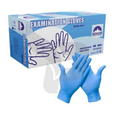 GUANTE PROTECCION DE NITRILO AZUL X 100