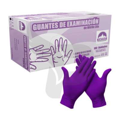 GUANTE PROTECCION DE NITRILO VIOLETA X 100