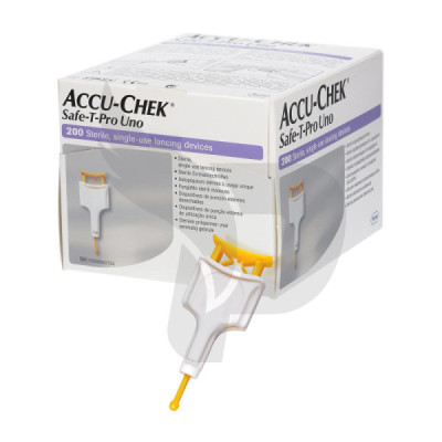 LANCETAS ACCU-CHEK SAFE-T-PRO UNO 28G AMARILLA LANCETAS ACCU-CHEK SAFE-T-PRO UNO 28G AMARILLA