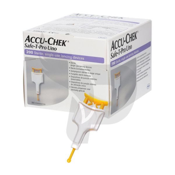 LANCETAS ACCU-CHEK SAFE-T-PRO UNO 28G AMARILLA