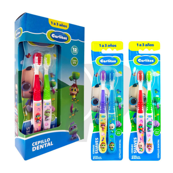 CEPILLO DENTAL INFANTIL CARLITOS DUO DE 1 - 3 AÑOS